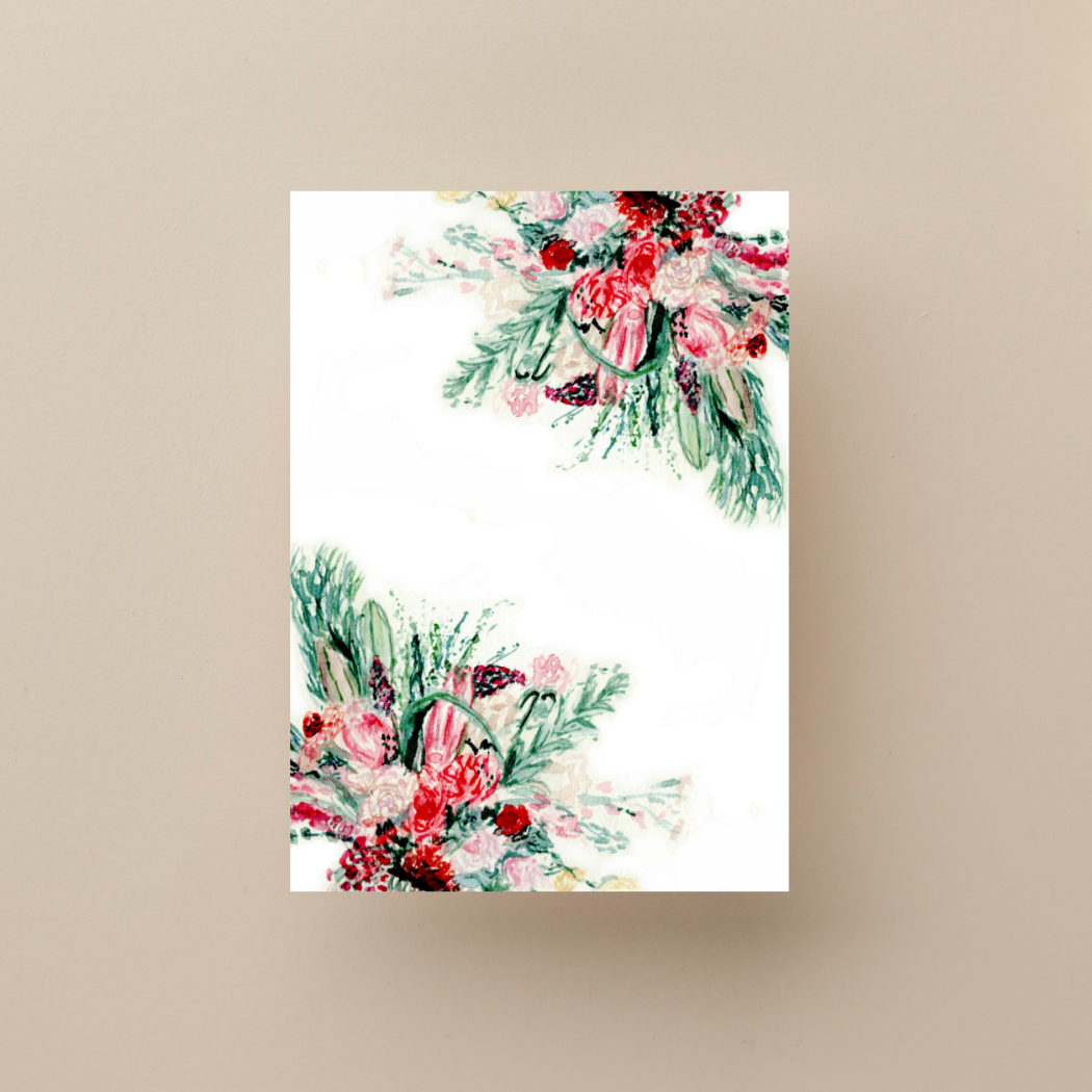 Spring Bloom Art Card – Floral Greeting Card on Linen Cardstock