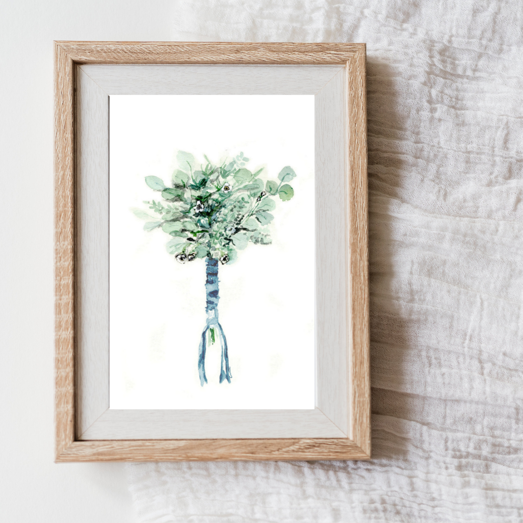 floral greeting card used as a mini art print Eleanor