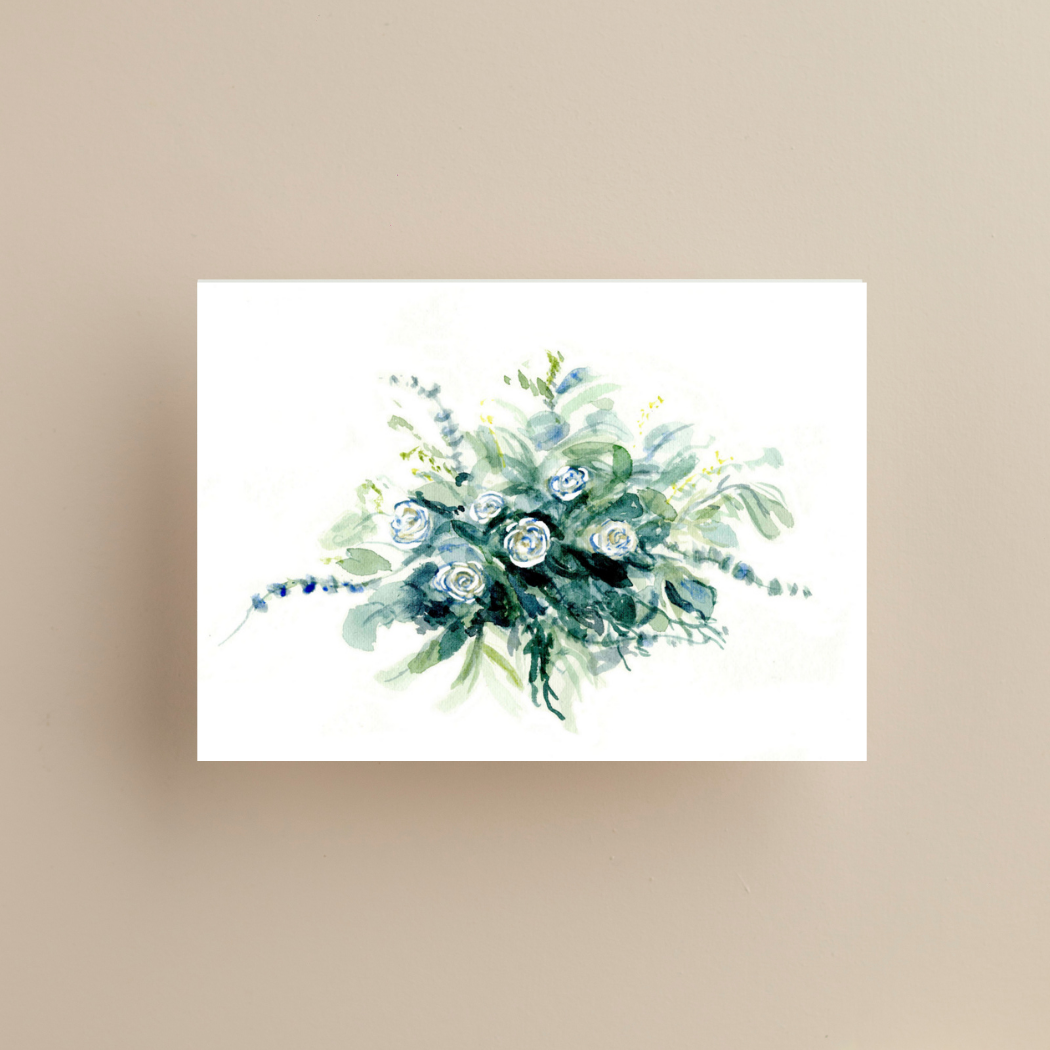 Danielle Floral Bouquet | Watercolor Bouquet Printable Card | Hand Painted Design | Blank Digital Greeting Card | INSTANT Download