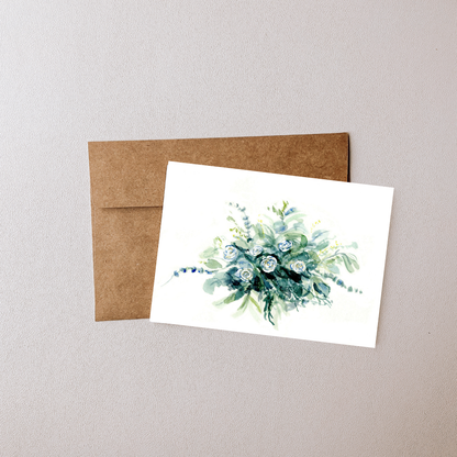 Danielle Floral Bouquet | Watercolor Bouquet Printable Card | Hand Painted Design | Blank Digital Greeting Card | INSTANT Download
