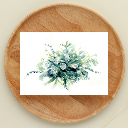 Danielle Floral Bouquet | Watercolor Bouquet Printable Card | Hand Painted Design | Blank Digital Greeting Card | INSTANT Download
