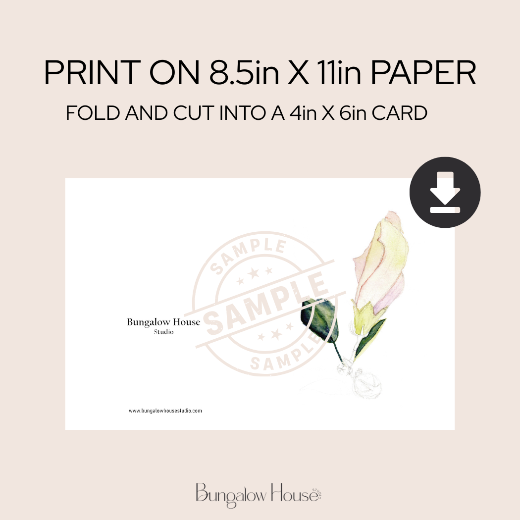 Before Berlin | Watercolor Printable Card | Hand Painted Design | Blank Digital Greeting Card | INSTANT Download