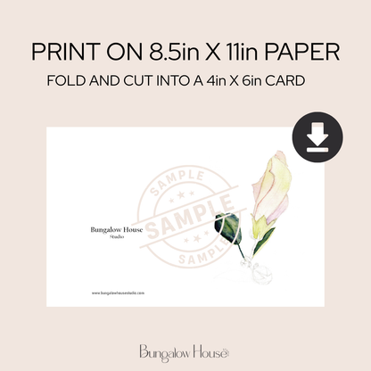 Before Berlin | Watercolor Printable Card | Hand Painted Design | Blank Digital Greeting Card | INSTANT Download