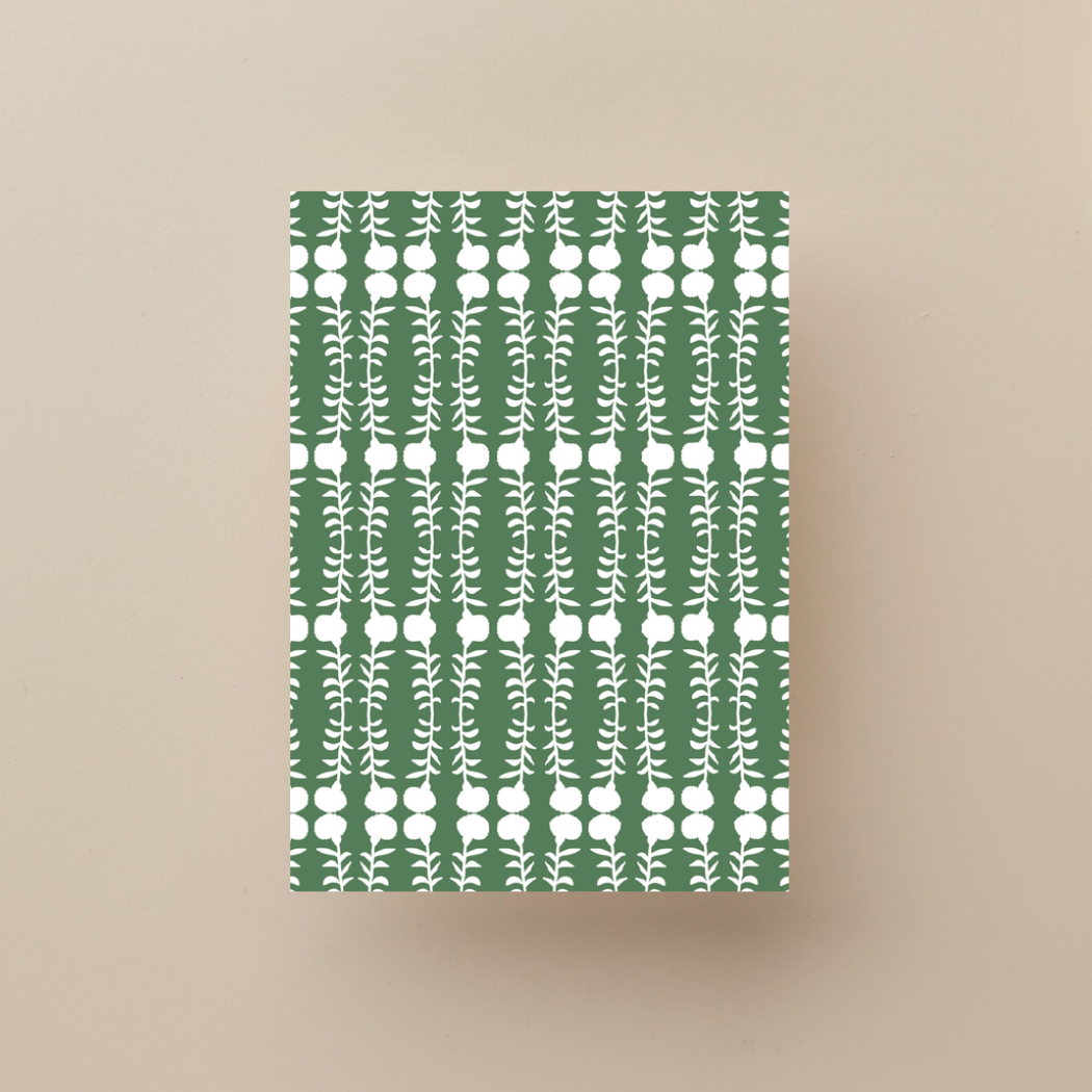 Marigold Print No 2 Greeting Card  – Handcrafted Floral Art Card – Perfect for Framing – A2 Stationery – Floral Collection