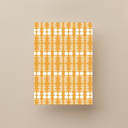 Marigold Print No 4 Greeting Card  – Handcrafted Floral Art Card – Perfect for Framing – A2 Stationery – Floral Collection