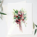 Handcrafted watercolor card with plum floral design for sending appreciation