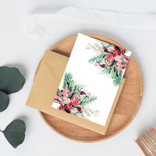 Spring Bloom Art Card – Floral Greeting Card on Linen Cardstock, Handmade in Indianapolis