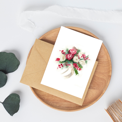 WINTER FLORAL BOUQUET GREETING CARD