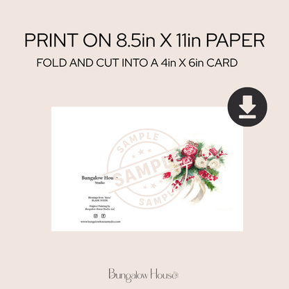 Anna Floral Bouquet Watercolor Card | Hand Painted Design (Digital Download)